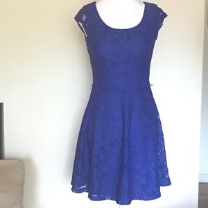 Candie's Blue Lace Skater Dress XS